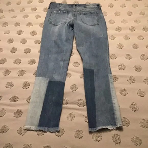 Aeropostale Ankle Straight Jeans. Distressed,Frayed Hem, Color Blocking.  Sz 2 - Picture 3 of 11